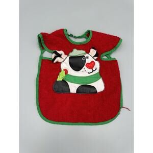 VTG Christmas Large Pullover CLOTH BIB Mullin Square Kids Baby‎ Bib READ DETAILS